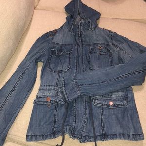 Sinched waist jean jacket